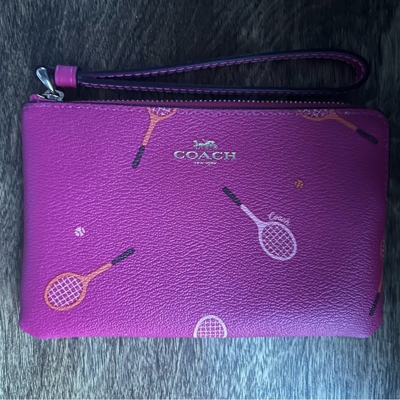 Coach Fuchsia Wristlet with Tennis Design - Picture 4 of 6